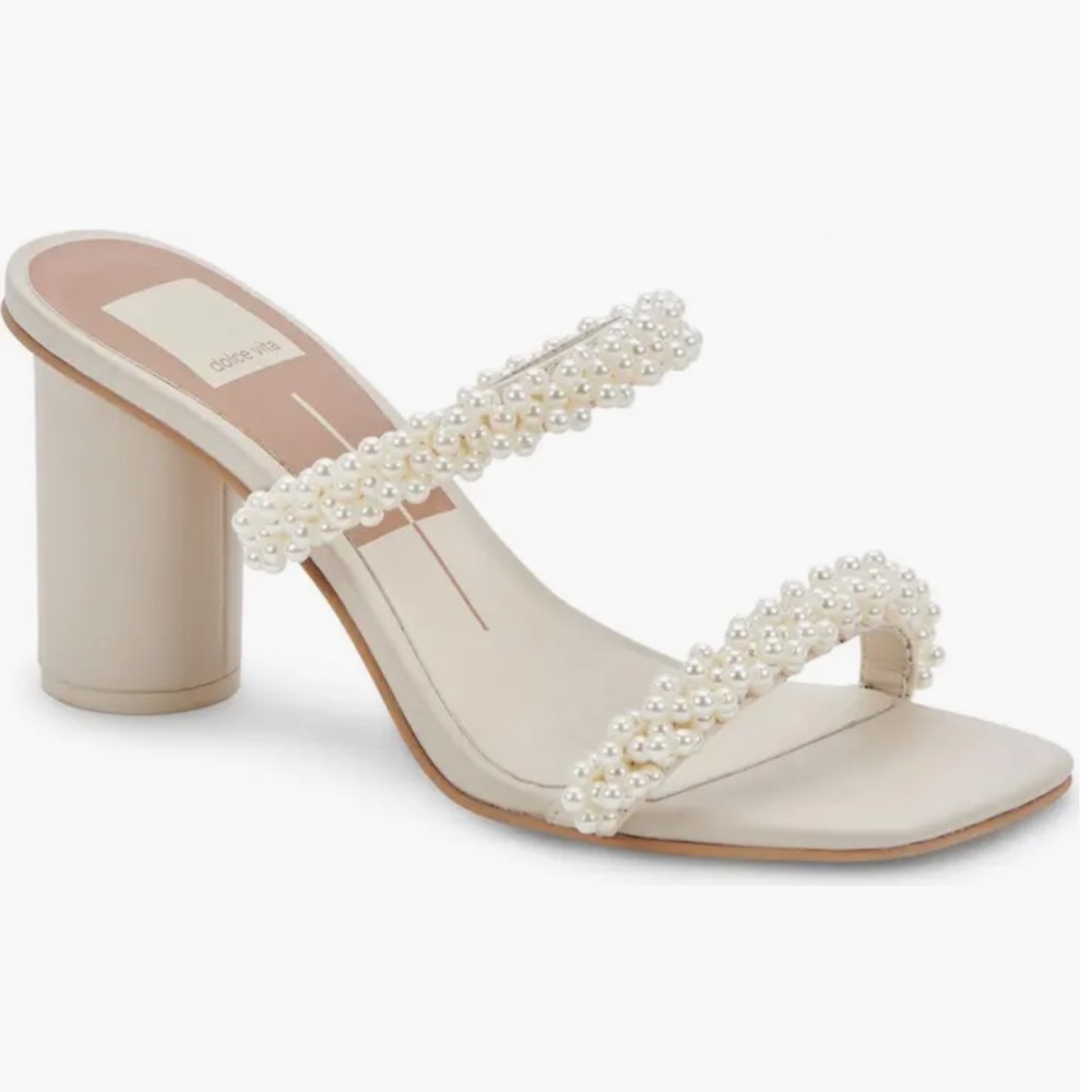 Dolce Vita Noel Vanilla Pearl-Embellished Women's Heels